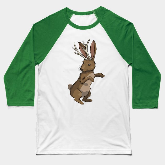 Jerry Jakalope Baseball T-Shirt by Studio Lockhart